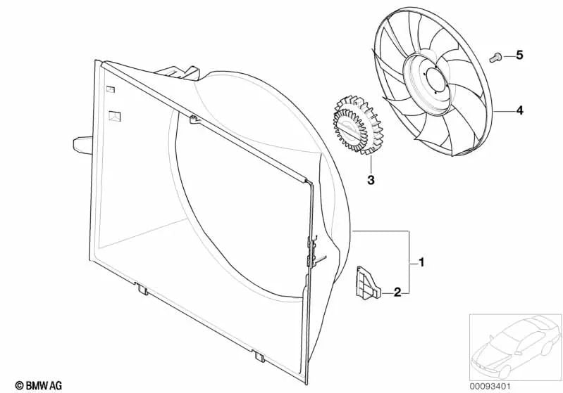 Structure des ventilateurs Prise en charge de BMW Series 2 F87N, 3 F80, F80N Series, 4 F82, F82N, F83N, F83N, 5 E60, E60N, E61, E61N, série 6 E63, E63n, E64, E64n, 7 E65 Série, E66 (OEM (OEM (OEM 17117507979). BMW d'origine