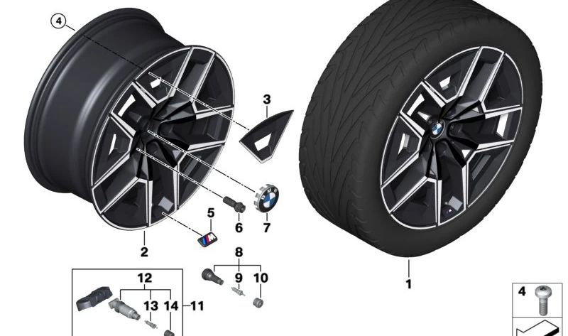 Llanta color gris midnight OEM 36115A324E3 para BMW E30. Original BMW.