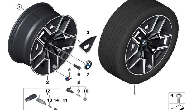 Llanta color gris midnight OEM 36115A324E3 para BMW E30. Original BMW.