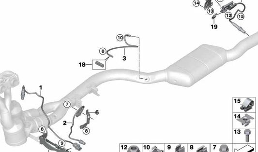 Soporte de conector sonda lambda OEM 11787568080 para BMW E81, E82, E87, E88, E90, E91, E92, E93. Original BMW.