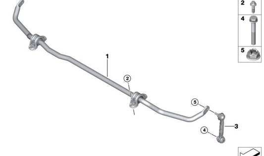 Supporto oscillante posteriore per BMW F90, G30, G31, G38, G32, G12, F91, G14 (OEM 33506869096). BMW originale