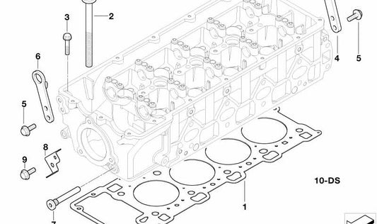 Conseil de Colata sans Amanto OEM 11127796526 pour BMW E65 745d. Compatible avec le moteur M67T. BMW d'origine.