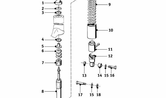 Casquillo de suspensión trasera OEM 33533054240 para BMW E36,E46,E83,E85,E86. Original BMW.