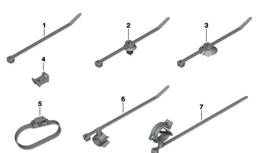 Cinta sujetacables con soporte OEM 61118566882 para BMW C 400 GT, C 400 X. Original BMW Motorrad.