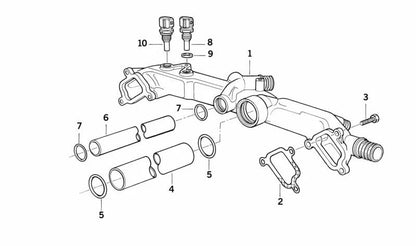 Tubo del sistema de refrigeración OEM 11531736830 para BMW E34, E32, E38, E31. Recambio original BMW.