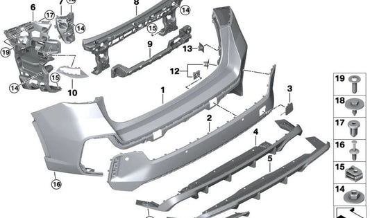 Difusor traseiro inferior OEM 51128465773 para BMW X1 U12. Compatível apenas com M. versão. Peça original BMW.