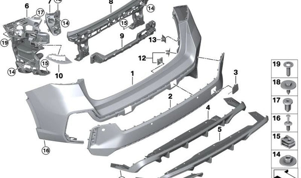 Difusor trasero inferior OEM 51128465773 para BMW X1 U12. Compatible solo con versión M. Pieza original BMW.