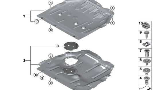 Cubrecárter OEM 51758498397 para BMW U06, U11, U10, U25. Original BMW.