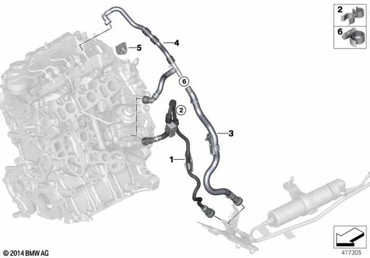 Kraftstoff-Rücklaufleitung for BMW 1 Series F20N, F21N (OEM 13538514093). Genuine BMW.