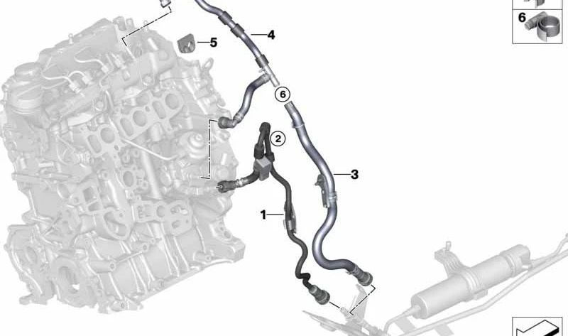 Tubo de alimentación de combustible OEM 13538514092 para BMW F20, F21, F22, F23, F30, F31, F32, F33, F34, F36. Original BMW.