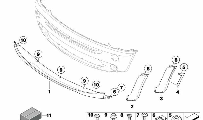 Piloto intermitente lateral izquierdo OEM 63147165869 para MINI R50, R52, R53. Original MINI.