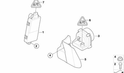 Sirena de alarma con sensor de inclinación OEM 65759147997 para BMW E88, E93, E63, E64, E89. Componente original del sistema antirrobo. Original BMW.