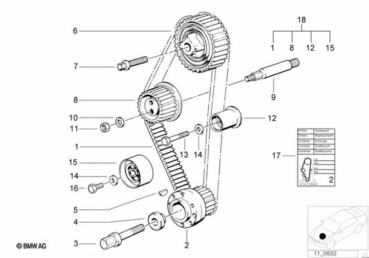DVIO Pulley für BMW Series 3 E30, E36, Serie 5 E34 (OEM 11311721264). Original BMW.