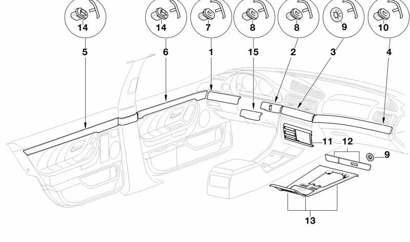 Suplemento OEM 51458161557 para BMW E93, E39, E38. Original BMW.