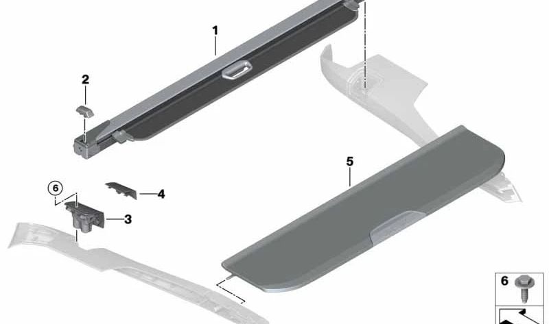 Trunk protection curtain for BMW X7 G07 (OEM 51477490440). Original BMW