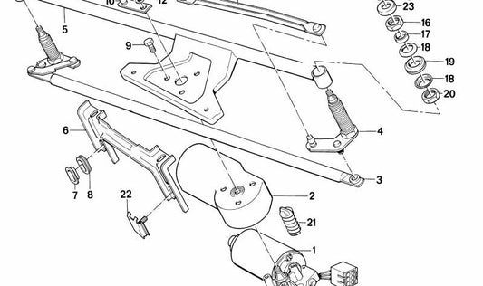Cojinete brazo limpiaparabrisas izquierdo OEM 61611359433 para BMW E24. Original BMW.