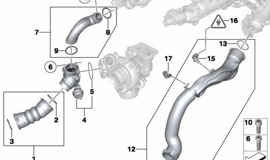 O-ring (O-Ring) OEM 11658509140 for BMW F07, F10, F11, F01, E70, E71. Original BMW.