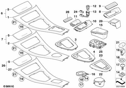 Interieurleisten in alluminio per la serie BMW 3 E92 (OEM 51166951578). BMW originale.