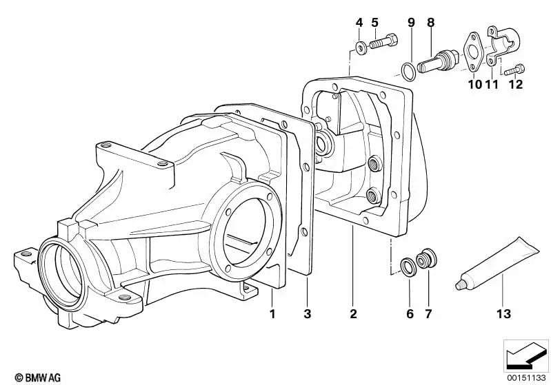 Couverture de transmission pour BMW E34, E32 (OEM 33101211707). BMW d'origine.