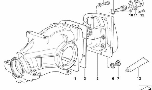 Tapa diferencial OEM 33111212657 para BMW Z1. Original BMW.