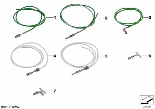 Terminal redondo 2.5 com cabo para BMW E81, E82, E87, F20, F21, F30, F32, F07, F10, F06, F01, F02, E31, I01, I12, E84, F39, E83, F25, F97, G01, G02 , E53, F15, F95, G05, E71, F16, G06, E85, E89 (OEM 61130007472). BMW original.