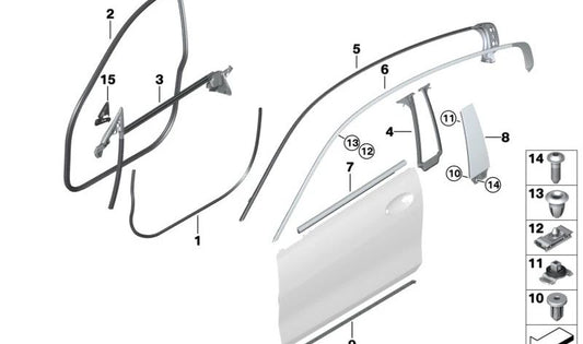 Mormatura PILER B sinistra per la BMW 8 F93 Serie, G16 (OEM 51337435417). BMW originale