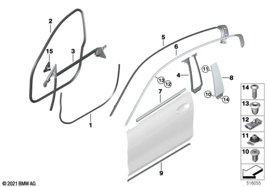 Embellecedor Triángulo del Espejo Interior Derecho para BMW Serie 8 F91, F92, F93, G14, G15, G16 (OEM 51417449822). Original BMW