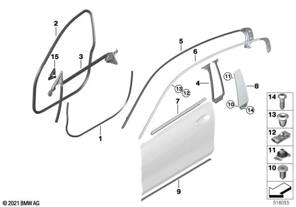 Embellecedor Triángulo del Espejo Interior Derecho para BMW Serie 8 F91, F92, F93, G14, G15, G16 (OEM 51417449822). Original BMW
