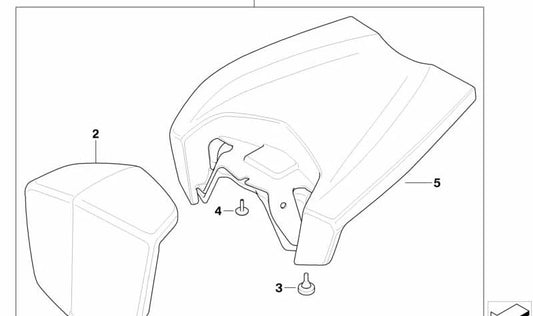 Cojín de asiento OEM 71607691847 para BMW Motorrad HP2 Enduro, HP2 Megamoto, HP2 Sport. Original BMW Motorrad.