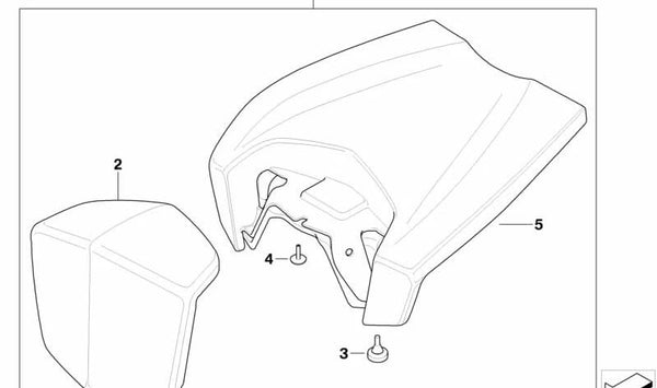 Cojín de asiento OEM 71607691847 para BMW Motorrad HP2 Enduro, HP2 Megamoto, HP2 Sport. Original BMW Motorrad.