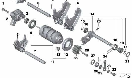 Roundez-le de la séparation OEM 11117704756 pour BMW Motorrad F 800 S (FK71) et F 800 ST (FK71). BMW original Motorrad.