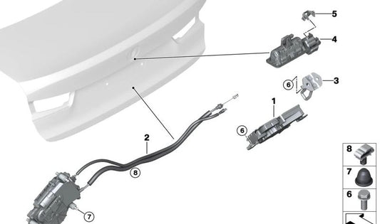 Porte arrière pour la série BMW 2 G42, G87, série 3 G20, G28, G80, série 4 G22, G23, G82 (OEM 51247498893). BMW d'origine