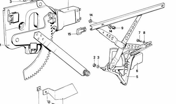 Elevalunas eléctrico trasero derecho OEM 51351868192 para BMW E23. Original BMW.