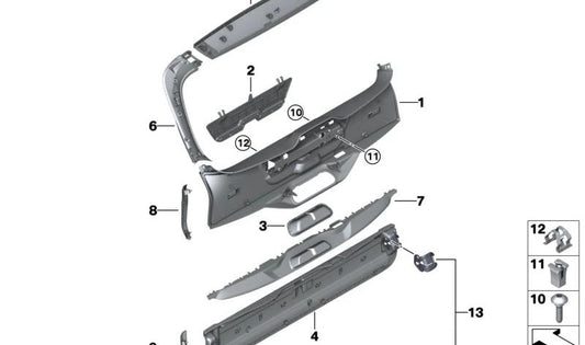 OEM 51499478905 Tampa de trava para BMW G05, G18, F95, G07. BMW originais.
