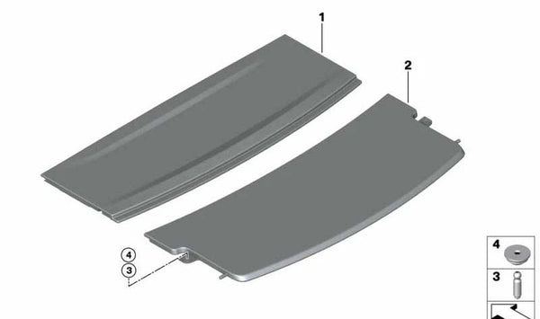 Bandeja de carga trasera color oyster OEM 51477328070 para BMW Serie 3 F34 y F34N. Original BMW.