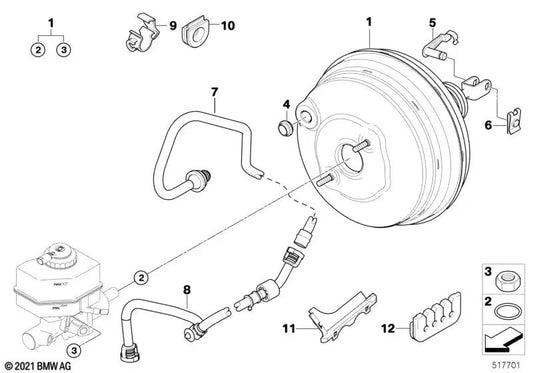 Condotto sottovuoto per BMW X3 E83N (OEM 34333416004). BMW originale