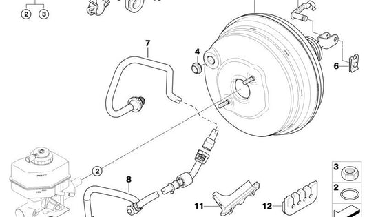 Tubo di vuoto per BMW E83N (OEM 34333415328). BMW originale