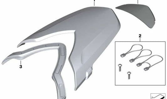 Recubrimiento asiento acompañante imprimado OEM 71607702137 para BMW Motorrad F800R (K73). Original BMW Motorrad.
