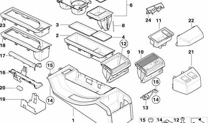 Cenaire arrière OEM 51168258280 pour la série BMW 3 E46. BMW d'origine.