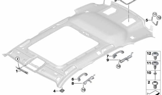 Blende hinge left for BMW 3 Series G21, G21N, G81 (OEM 51448096999). Original BMW