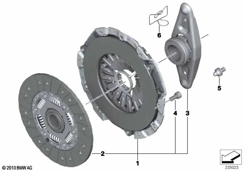 Kit de peças de embreagem para BMW E82, E88, E90, E91, E92, E93, F30, F31, F34, F32, F33, F36, E60N, F10, F11, E84, F25, E89 (OEM 21208631999). BMW original