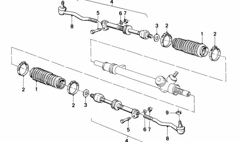 Rótula de dirección OEM 32111126757 para BMW E30, Z1. Original BMW.