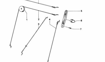 Cable de ajuste del respaldo OEM 52101849586 para BMW Serie 3 (E46). Original BMW.