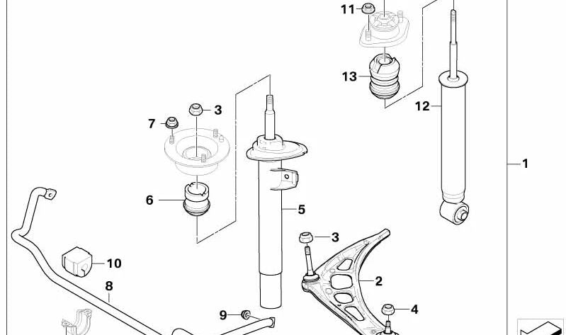 Barra estabilizadora delantera OEM 31356757168 para BMW E46, E85. Original BMW.