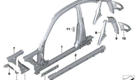 Piastra isolante per BMW 2 G42 Series, G87, Series 3 G20, G21, G28, G80, G81, Series 4 G22, G23, G26, G82, G83 (OEM 41007488106). BMW originale.