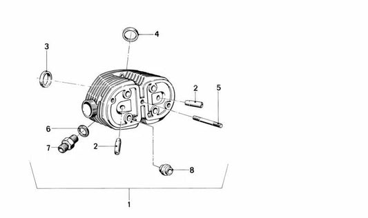 Culata izquierda para BMW R248 (OEM 11121335225). Original BMW