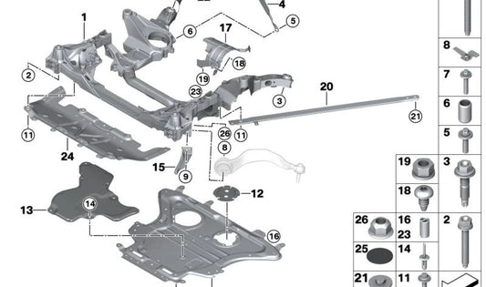 Right torsion bar OEM 51617416930 for BMW G14, G15, G16. Original BMW.