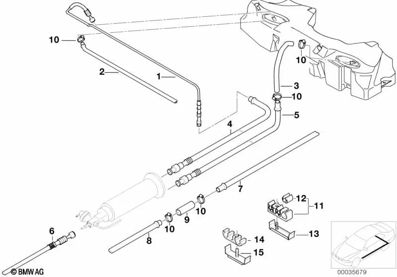 Verkabelungsunterstützung für BMW E12, E28, E34, E39, E23, E32, E38 (OEM 16121118686). Original BMW.