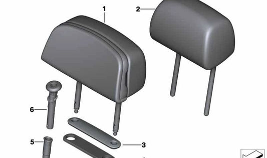 Appui-tête en cuir OEM 52207236084 pour BMW F07, F10, F11. BMW d'origine.