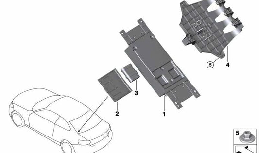 Caja de comunicación telemática OEM 84109342080 para BMW F20, F21, F22, F23 y MINI F54, F55, F56, F57, F60. Original BMW y MINI.